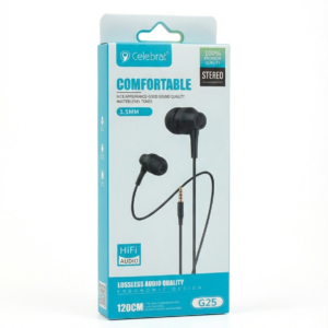 celebrat g25 wired earphones – stereo bass & comfortable ergonomic design