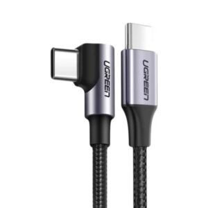 ugreen 60w type c to type c pd fast charging cable 2m – 90 degree angle (us255)
